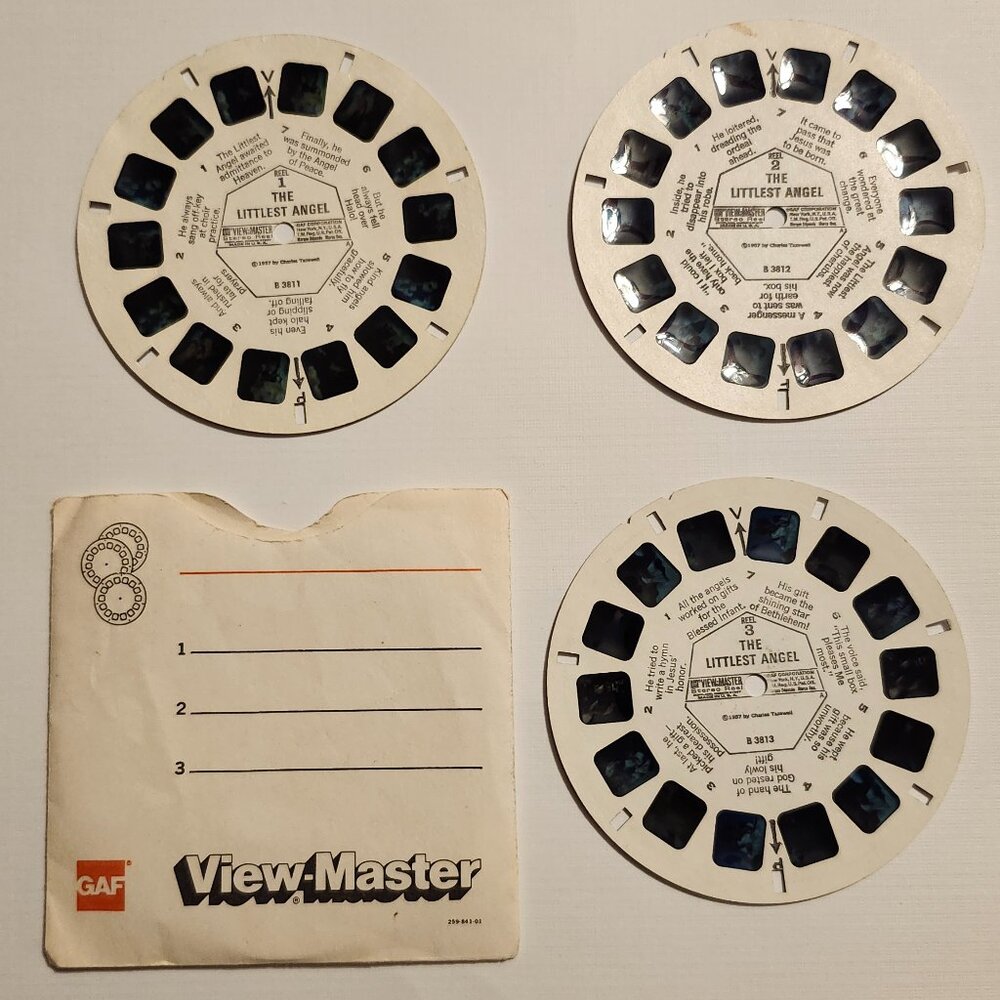 VINTAGE 1957 The Littlest Angel View Master Reel Story x 3 Reels
